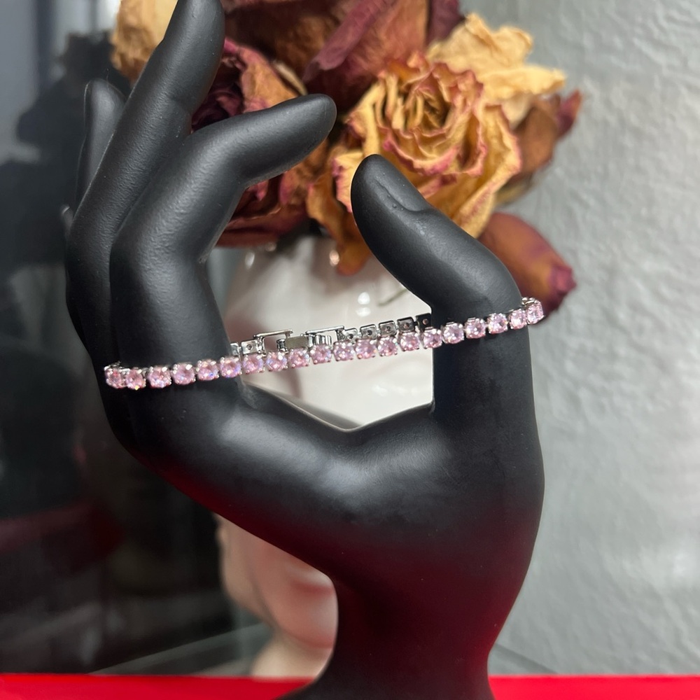 Pink Crystal Tennis Bracelet